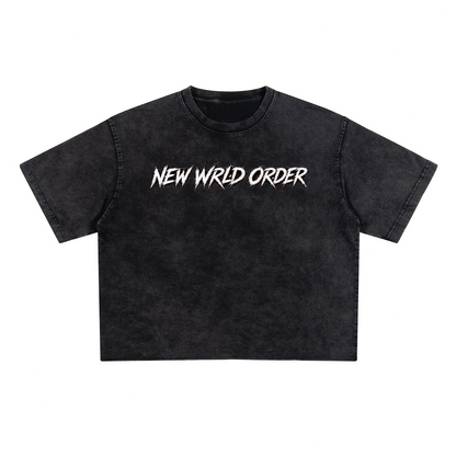 Unisex Heavyweight Cropped Snow-Washed T-Shirt (285GSM)